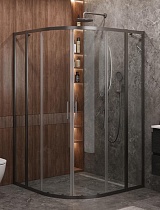 Душевой уголок Cezares MOLVENO-R-22-100+30-C-GM-IV 130x130 прозрачный, оружейная сталь