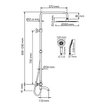 Душевая стойка WasserKRAFT A188.116.101.087.CH Thermo с термостатом, хром