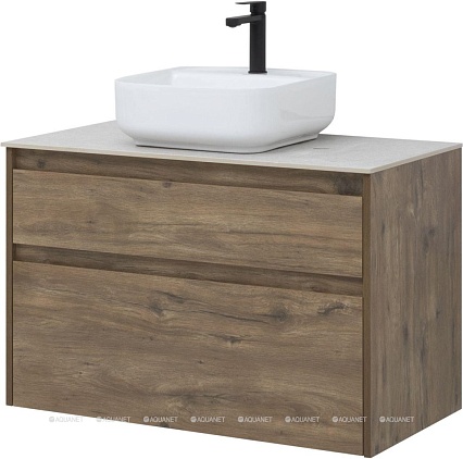 Тумба со столешницей Aquanet Nova Lite 75 см, 2 ящика дуб рустикальный