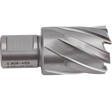 Сверло корончатое HSS по металлу (28х30/63 мм; Weldon 19) D.BOR CD-HSS-030-028-W