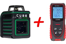 Лазерный уровень ADA CUBE 360 GREEN Basic Edition + Дальномер лазерный Cosmo 50 НОВОГОДНИЙ КОМПЛЕКТ А00732
