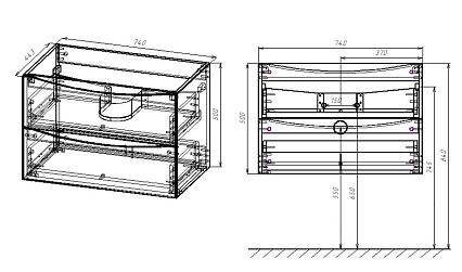 Мебель для ванной Vincea Mia 75 см (под раковину VCB-3M750) V.Oak