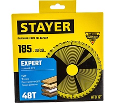Диск пильный по дереву Точный рез (185x30/20 мм; 48T) Stayer 3682-185-30-48_z01