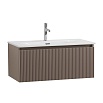 Тумба с раковиной BelBagno Uno 80 см 1 ящик, Бежевый матовый