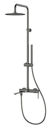 Душевая стойка Vincea Линеа (Linea) VSFS-4LN1GM вороненая сталь