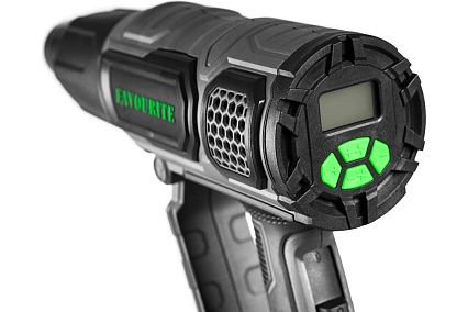 Технический фен Favourite 2000 Вт, 2 режима работы, 60/60-600 С, 300-500 л/мин, LCD дисплей, набор насадок FHGP 2000LCD PROF
