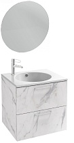 Мебель для ванной Jacob Delafon Odeon Rive Gauche 60 см, белый мрамор, ручки хром