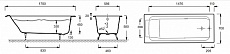 Чугунная ванна Jacob Delafon Parallel 170x70, без антискользящего покрытия