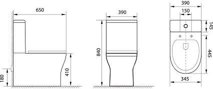 Чаша для унитаза Aquanet Rimless Roll-C CL-12249B