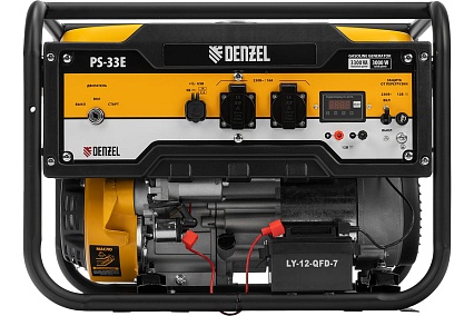 Бензиновый генератор Denzel PS-33E, 3,3 кВт, 230В, 15 л, электростартер 94537