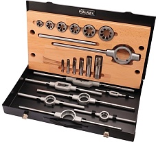 Набор метчиков и плашек VOLKEL NPT 1/8-1.0 HSS-G 20пр V48025
