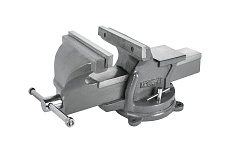 Тиски слесарные КОБАЛЬТ поворотные, стальные, ширина губок 250 мм, захват 250 мм, 29 кг, наковальня, коробка + дер. ящик 919-067