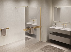 Душевая перегородка Vincea Walk-In VSW-1HR100MRG 100x200 матовое золото, зеркальное