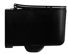 Подвесной унитаз Aquatek Мия с микролифтом, безободковый AQ2004-MB черный матовый