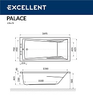 Акриловая ванна Excellent Palace 170x75