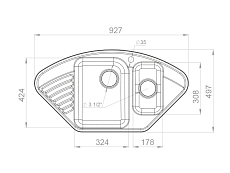 Кухонная мойка GranFest Quarz GF-Z14 93 см черный