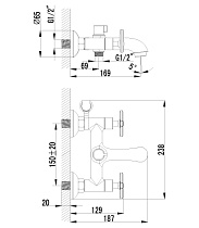 Смеситель для ванны Lemark Plus Spirit LM1912C