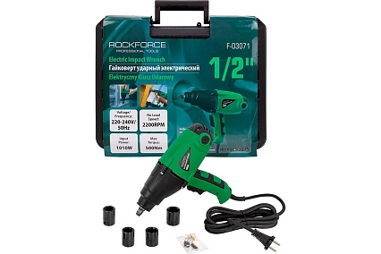 Гайковерт ударный электрический Rockforce 1/2 с комплектом головок RF-03071/ RF-F-03071/(50167)