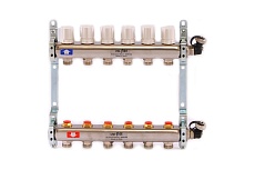Коллекторная группа Uni-Fitt 1х3/4, 6 выходов, с регулировочными и термостатическими вентилями, нерж. сталь 451I4306