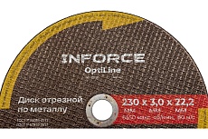 Диск отрезной по металлу OptiLine (230x3.0x22.2 мм) Inforce INB23030