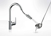 Смеситель для кухни Hansgrohe Focus 31815800, выдвижной излив, сталь