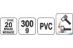 Безынерционный молоток Yato 300 г, с латунным наконечником YT-46190
