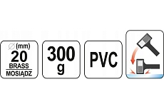 Безынерционный молоток Yato 300 г, с латунным наконечником YT-46190