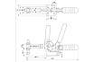 Зажим с горизонтальной рукоятью HS CLAMP HS-22502-B
