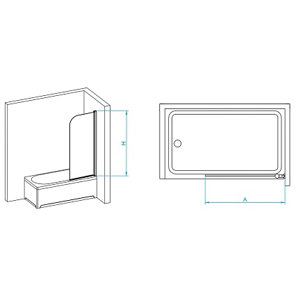 Шторка для ванны RGW Screens SC-009B 60x150 прозрачное, черный 351100906-14