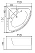 Акриловая ванна WeltWasser WW HB Constance 150x150 WT с г/м, белый