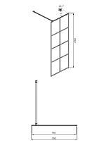 Душевая перегородка Ambassador Walk-In 90x200 15031241 профиль черный