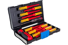 Набор диэлектрических отверток для точных работ Hoegert Technik 1000 V, сталь S2, 13 пр. HT1S997