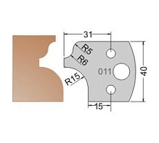 Нож мультисистема HSS галтель R15 и римский профиль, 40x20x4 мм Dimar 3301140