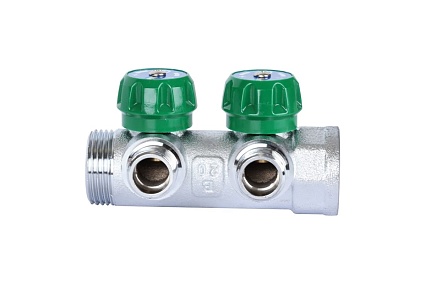 Регулирующий коллектор STOUT 1", 2 отвода 1/2", плоское уплотнение SMB-6849-011202 RG008UJF2PTLGU