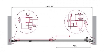 Душевая дверь BelBagno LUCE-BF-1-140-C-Cr 140x195 прозрачная, хром