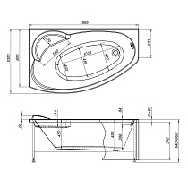 Каркас Aquanet Sofia 170x100 L 00204040