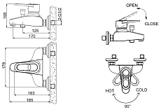 Смеситель для ванны Bravat Loop F6124182BM-01-RUS черный матовый