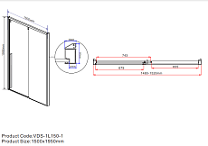 Душевая дверь Vincea Lugano VDS-1L150CLB-1 150x195 черный, прозрачная