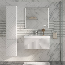 Мебель для ванной Velvex Edge 80 см белый глянец