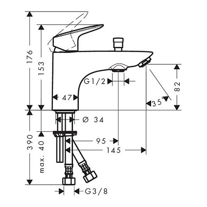 Смеситель на борт ванны Hansgrohe Logis 71312000