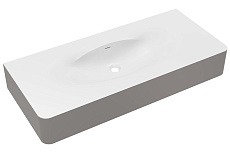 Раковина Vincea Caprise VCB-4CA120MWLG 120 см, Corian, белый матовый/светло-серый матовый