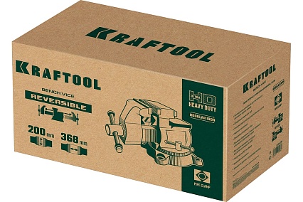 Слесарные тиски Kraftool Reversible 200 мм, расход 368 мм 32705-200
