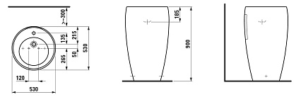 Раковина Laufen Alessi 8.1197.2.400.104.1 с пьедесталом