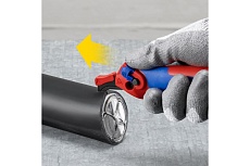 Нож для кабеля Knipex с &quot;пяткой&quot;, с трещоткой, 146 мм, 2К ручка KN-1650145SB