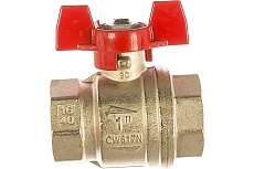 Шаровой кран RUB 1" DN25 PN40, ВР-ВР, серия MILANO (S.90), бабочка S90F16