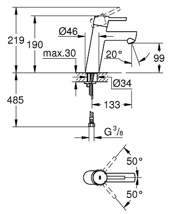 Смеситель для раковины Grohe Concetto 23451001