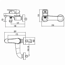 Смеситель для ванны Lemark Shift LM4334C