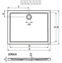 Поддон для душа Riho Zürich 274 120x80