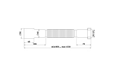 Гофра Ани Пласт с гайкой 1 1/2 дюйма, 40/50, L-541-1371 мм К116 025-0254