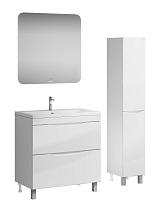 Мебель для ванной Grossman Виста 75 см напольная, белый глянец
